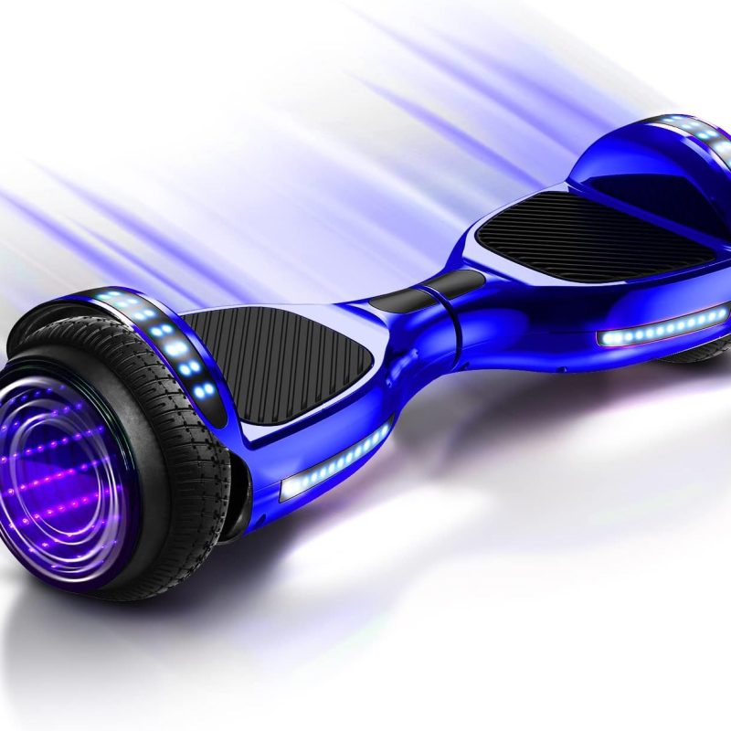 Hoverboard for Kids Ages 6-12 by Rawrr Lite, Self-Balancing hover board with Infinity LED Light and Build-in Speaker, Black Tires, Great Gift for Kids