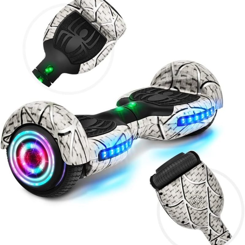 Rawrr Hoverboard with LED Wheel Lights and Bluetooth Speaker for Kids and Adults, Electric Self Balancing Scooters Hoverboards for Girls and Boys, Hover Board with Unique Pattern