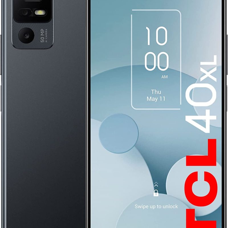 TCL 40XL |2023| Unlocked Cell Phone 4GB + 128GB, 6.75″ 90Hz Display, Smartphone Android 13, 50MP AI Camera Mobile Phone, 5000 mAh, 4G LTE, U.S. Version, Dark Gray