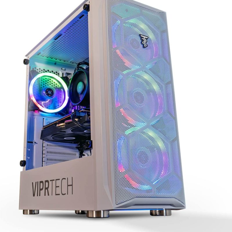 ViprTech Avalanche Gaming PC Computer Desktop – AMD Ryzen 5 (12-LCore), AMD Radeon RX 580 8GB, 16GB DDR4 RAM, 1TB HDD, 700w PSU, VR-Ready, RGB, WiFi, Windows 10 Pro, 1-Year Warranty